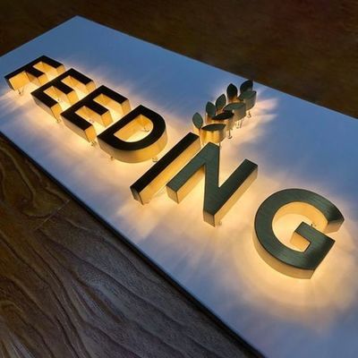 12V LED Strips Lettering Acrílico de aço inoxidável Custom Business Outdoor Signs