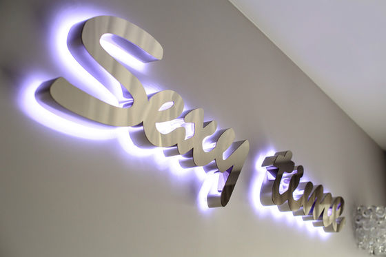 Fonte de luz LED Aço inoxidável Cor de ouro retroiluminado