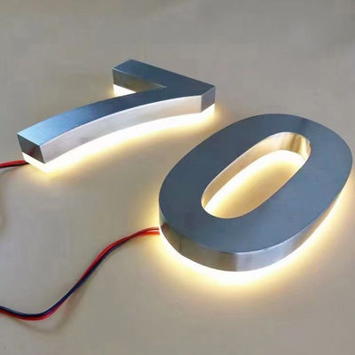 DC 12V resistente à água aço inoxidável acrílico retroiluminado luz LED letra 3D sinal comercial