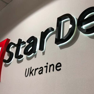 Custom Laser Cutting 3D Metal Wall Logo Letters para LED Backlit Stainless Steel Sign